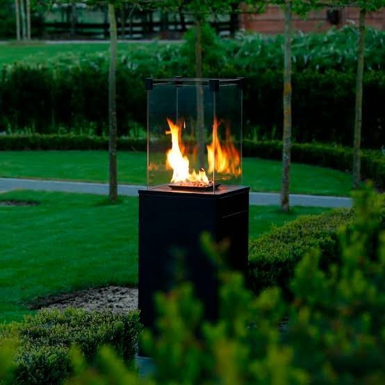 Flammenheizung mit Glas